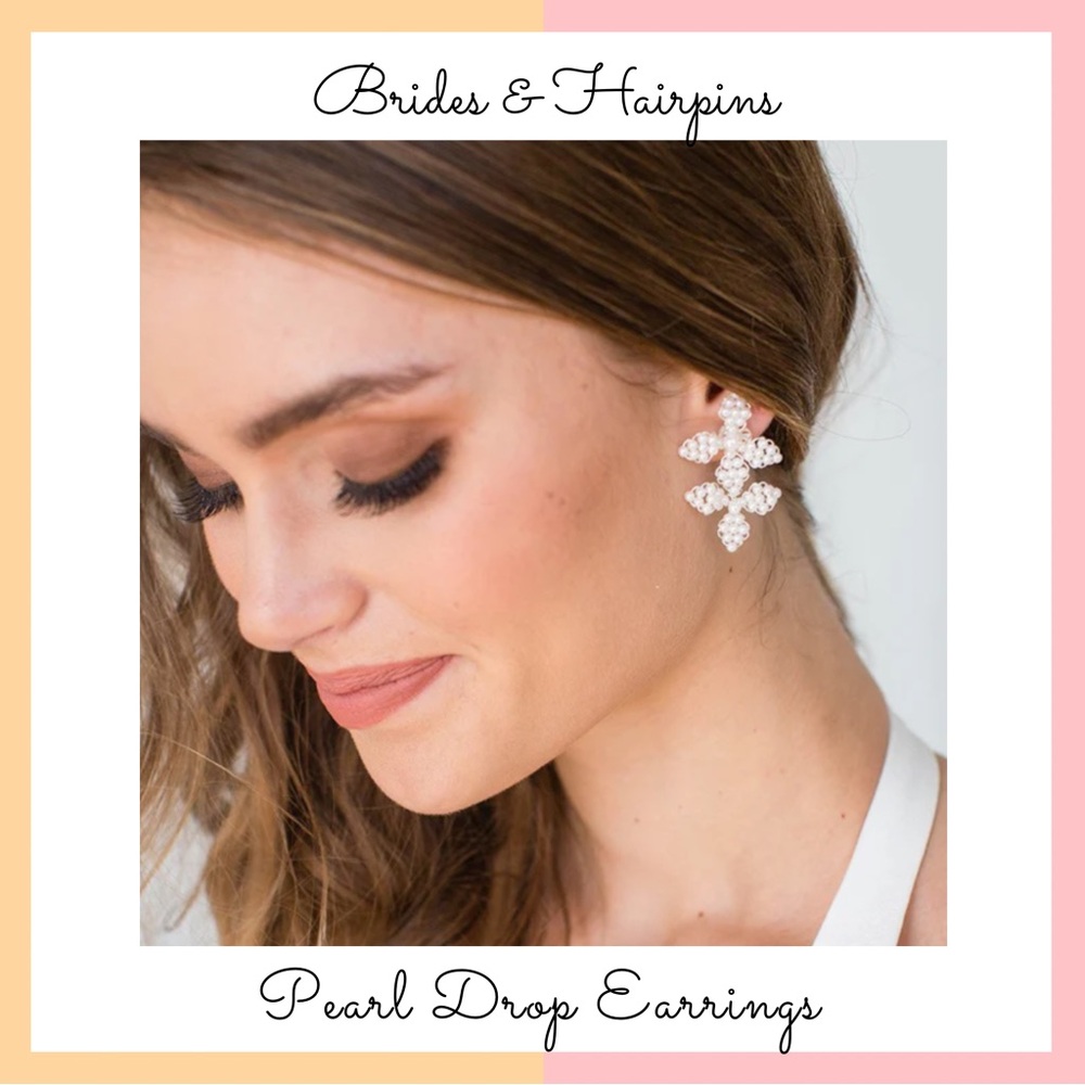 Brides and Hairpins Faux Pearl Drop Earrings